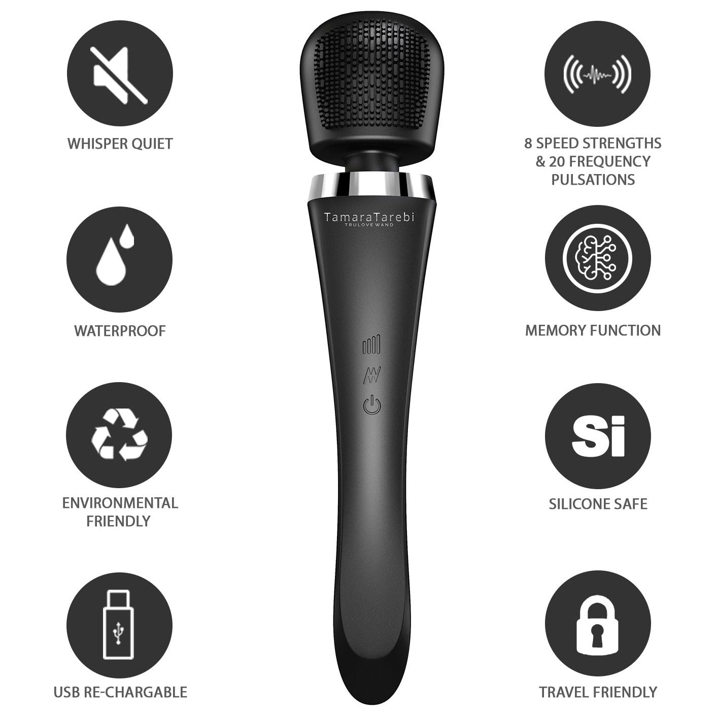 Indulge in Luxury: Premium Portable Therapeutic Body Massage Wand - Rechargeable - Black
