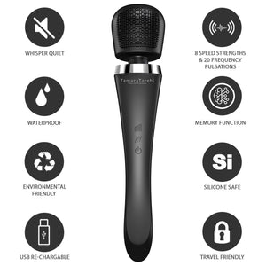 Premium Personal Therapeutic Body Massage Wand - Portable & Rechargeable - Black